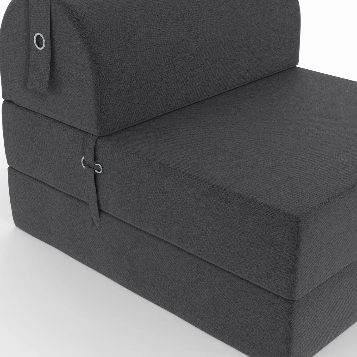 Chauffeuse convertible 1 place en tissu gris anthracite*IDMarket New