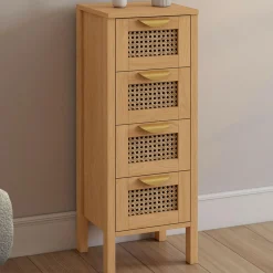 Chiffonnier cannage pour entrée et salle de bain*IDMarket Discount