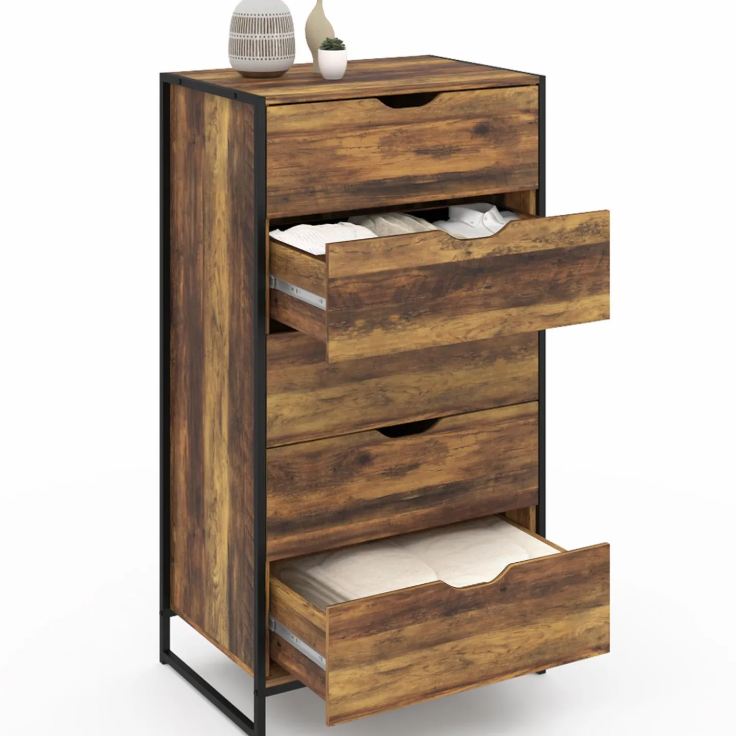 Chiffonnier design industriel 5 tiroirs*IDMarket Best