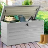 Coffre de rangement extérieur étanche en métal gris clair 350L*IDMarket Discount