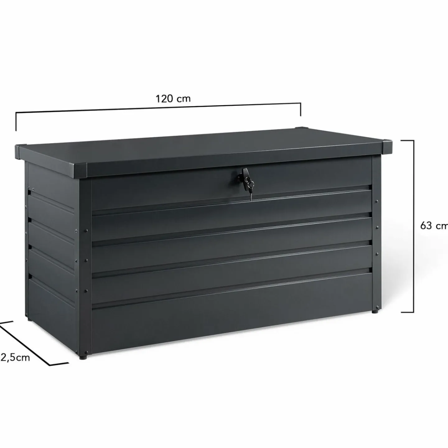 Coffre de rangement extérieur étanche en métal gris 350 L*IDMarket Best