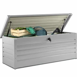 Coffre de rangement extérieur étanche en métal gris clair 600 L*IDMarket Outlet