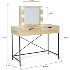Coiffeuse industrielle avec éclairage*IDMarket Hot