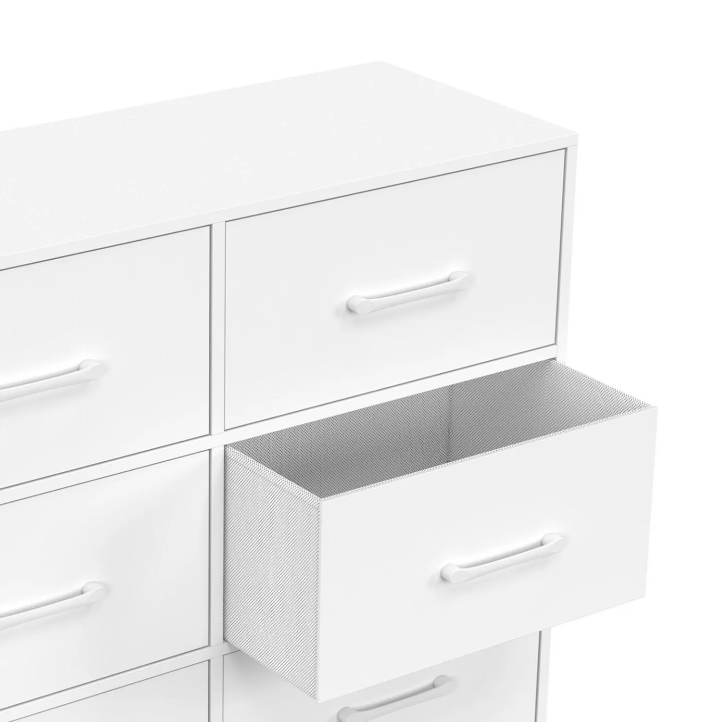 Commode 6 tiroirs en tissu 80 cm meuble de rangement bois blanc*IDMarket Best