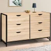 Commode design industriel 6 tiroirs 140 cm*IDMarket Online