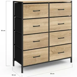 Commode industrielle avec 8 tiroirs en tissu*IDMarket Sale