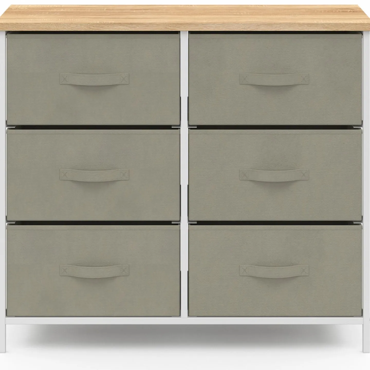 Commode industrielle gris clair et plateau effet bois*IDMarket Clearance