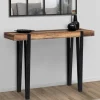 Console bois foncé pied épingle*IDMarket Discount