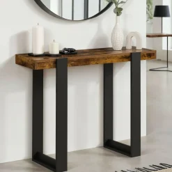 Console noire et bois effet vieilli*IDMarket Hot
