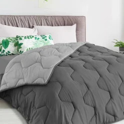 Couette bicolore 220x240 grise*IDMarket Best