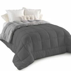 Couette polaire biface 140x200 cm gris clair et foncé*IDMarket Sale