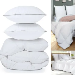Couette 240x260 + 2 oreillers en plume d'oie*IDMarket Outlet