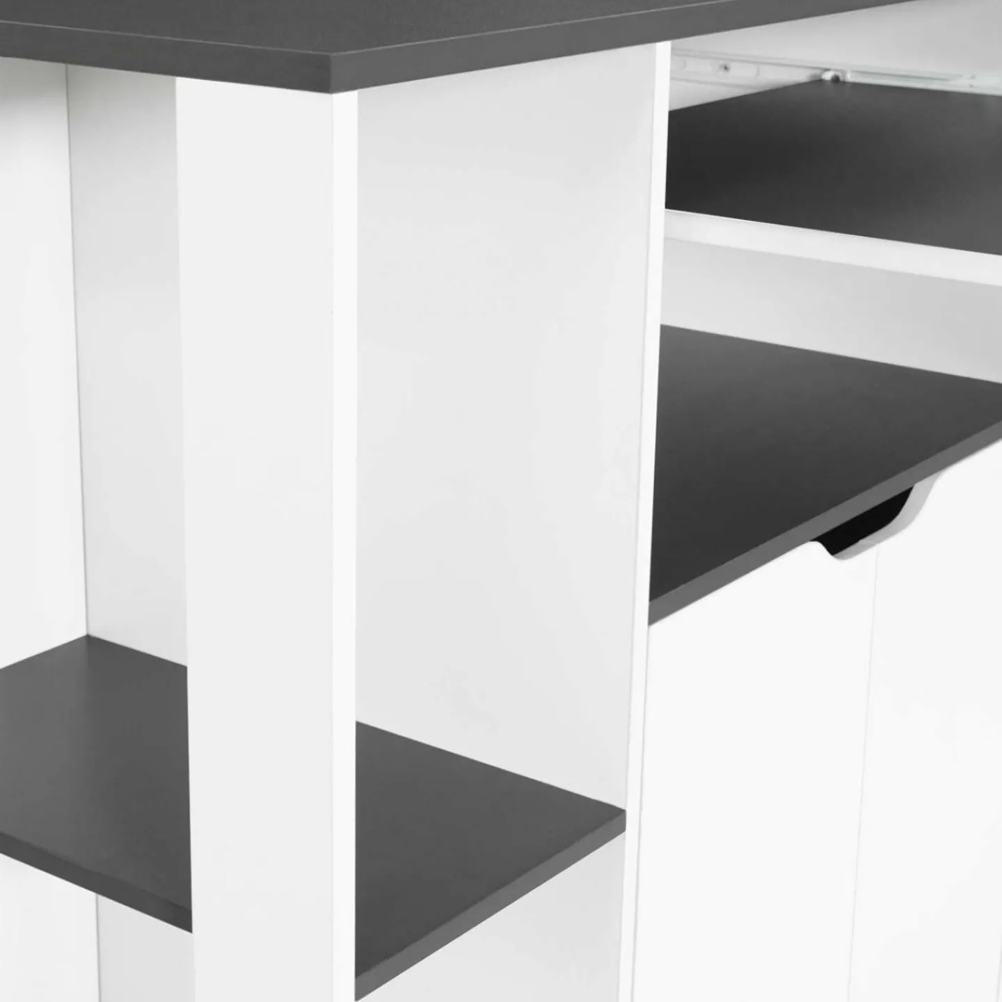 Desserte à roulettes blanche et grise 76 cm*IDMarket New