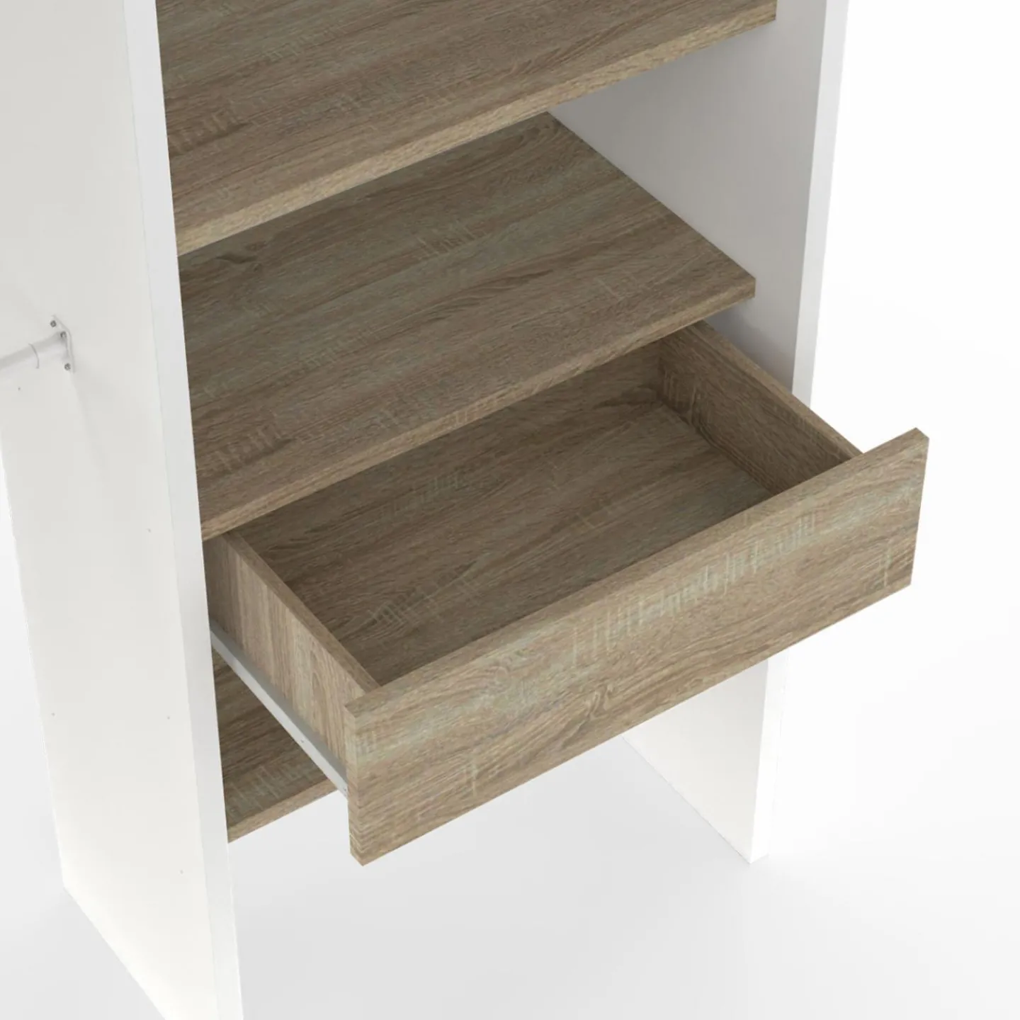Dressing blanc et bois extensible grande capacité de rangement*IDMarket Hot