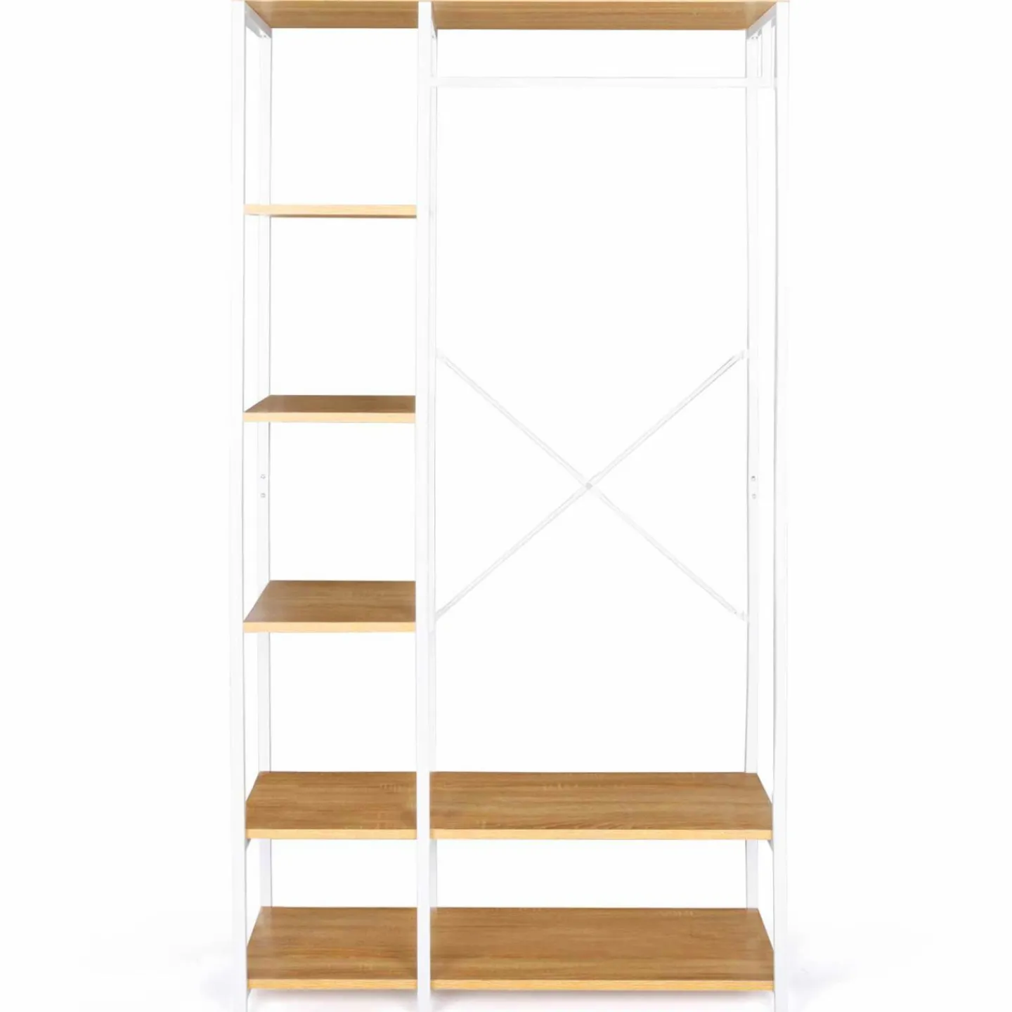 Dressing penderie avec étagère style industriel blanc 90 cm*IDMarket Hot