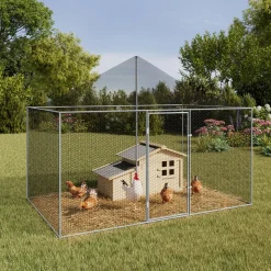 Enclos poulailler en acier galvanisé 6 m² 3x2 m volière extérieure*IDMarket Best