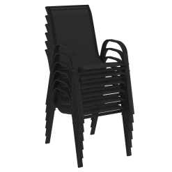 Ensemble table et chaise salon de jardin 8 personnes pied araignée noir*IDMarket Best