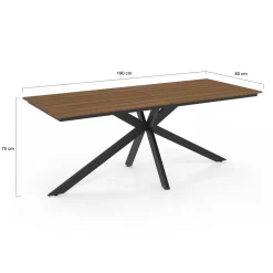 Ensemble table et chaise salon de jardin 8 personnes pied araignée noir*IDMarket Best