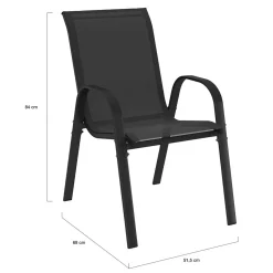 Ensemble table et chaise salon de jardin 8 personnes pied araignée noir*IDMarket Best
