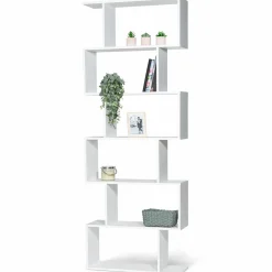 Etagère blanche en S 6 niveaux*IDMarket Online