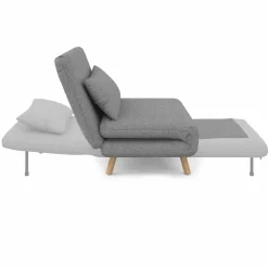 Fauteuil convertible en lit 1 place gris clair*IDMarket Best