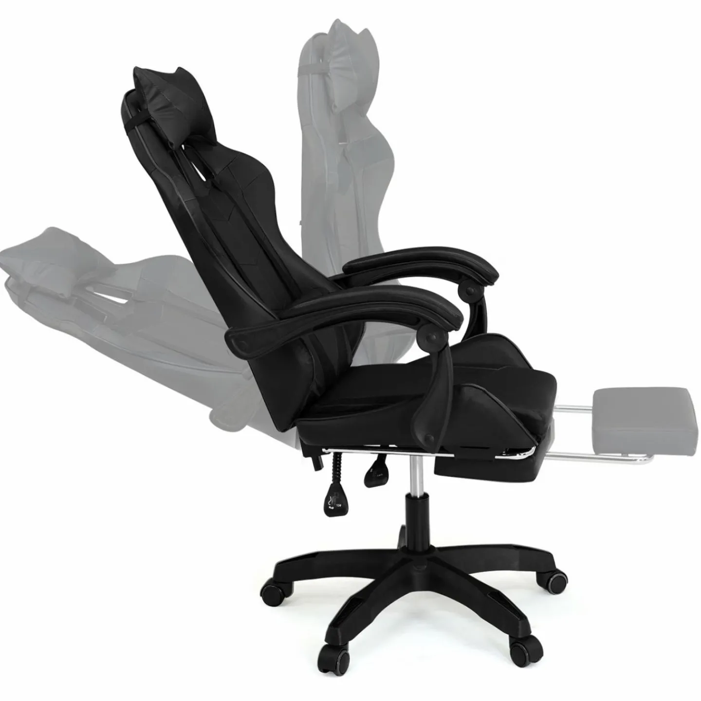 Fauteuil gamer noir réglable et inclinable avec repose pied*IDMarket Best