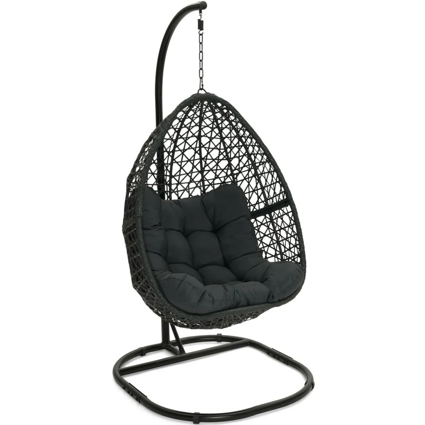 Fauteuil lune suspendu avec coussins gris*IDMarket
