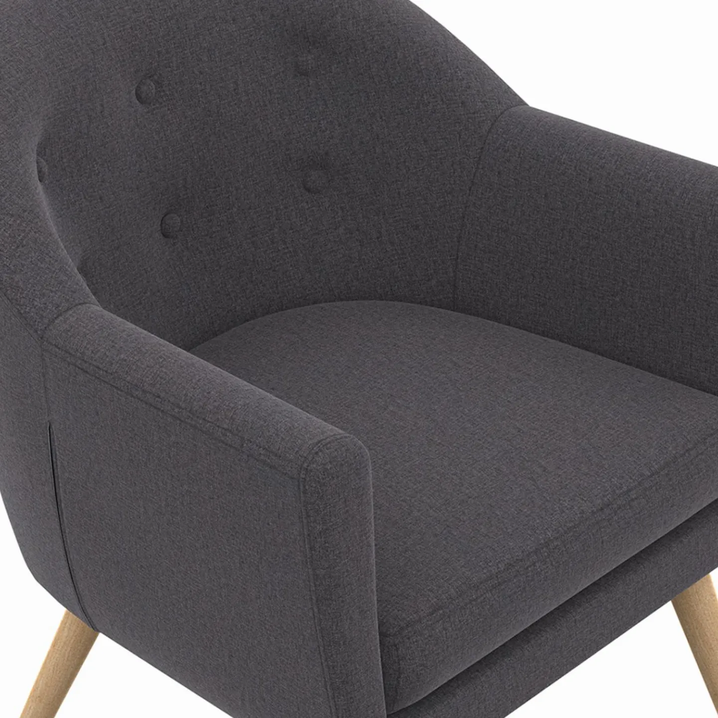 Fauteuil scandinave cabriolet gris anthracite*IDMarket