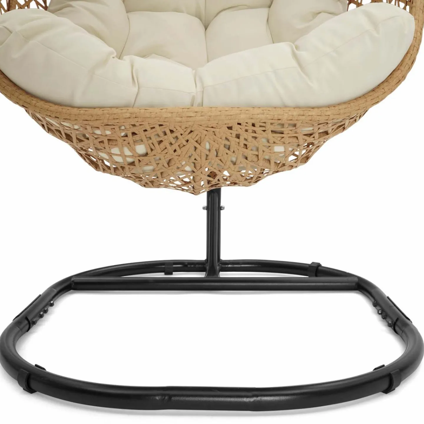 Fauteuil suspendu effet rotin avec coussin écru*IDMarket Hot