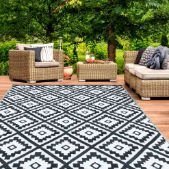 Grand tapis noir pour terrasse et extérieur*IDMarket New