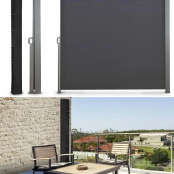 Housse pour paravent rétractable hauteur 1 m 60 noir*IDMarket Best