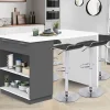 Ilot central blanc et gris 130 cm pour 4 personnes*IDMarket Hot