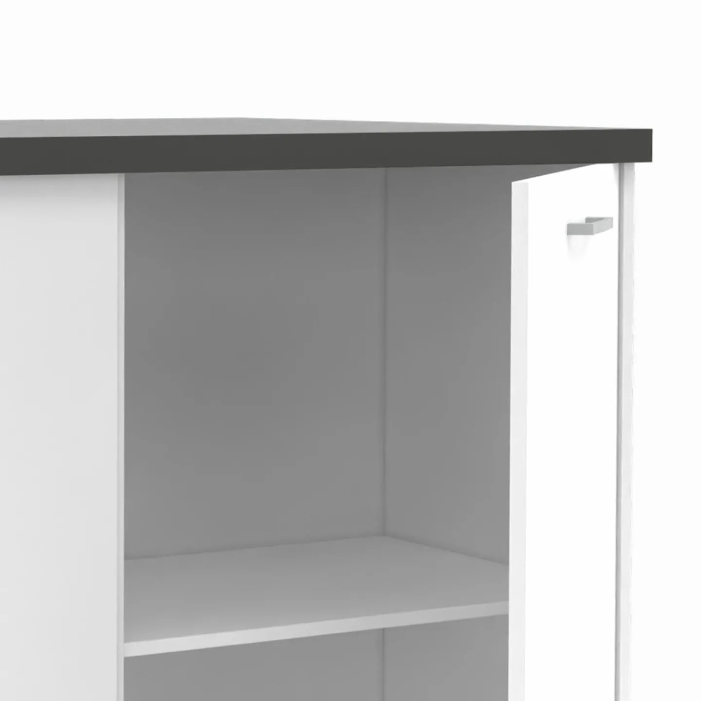 Ilot central bois blanc plan de travail gris anthracite*IDMarket Sale