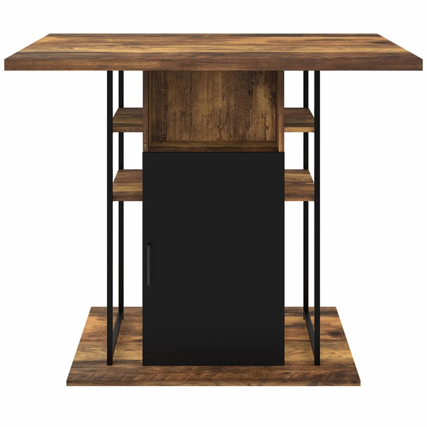 Ilot central de cuisine industriel bois noir et effet bois foncé*IDMarket Hot