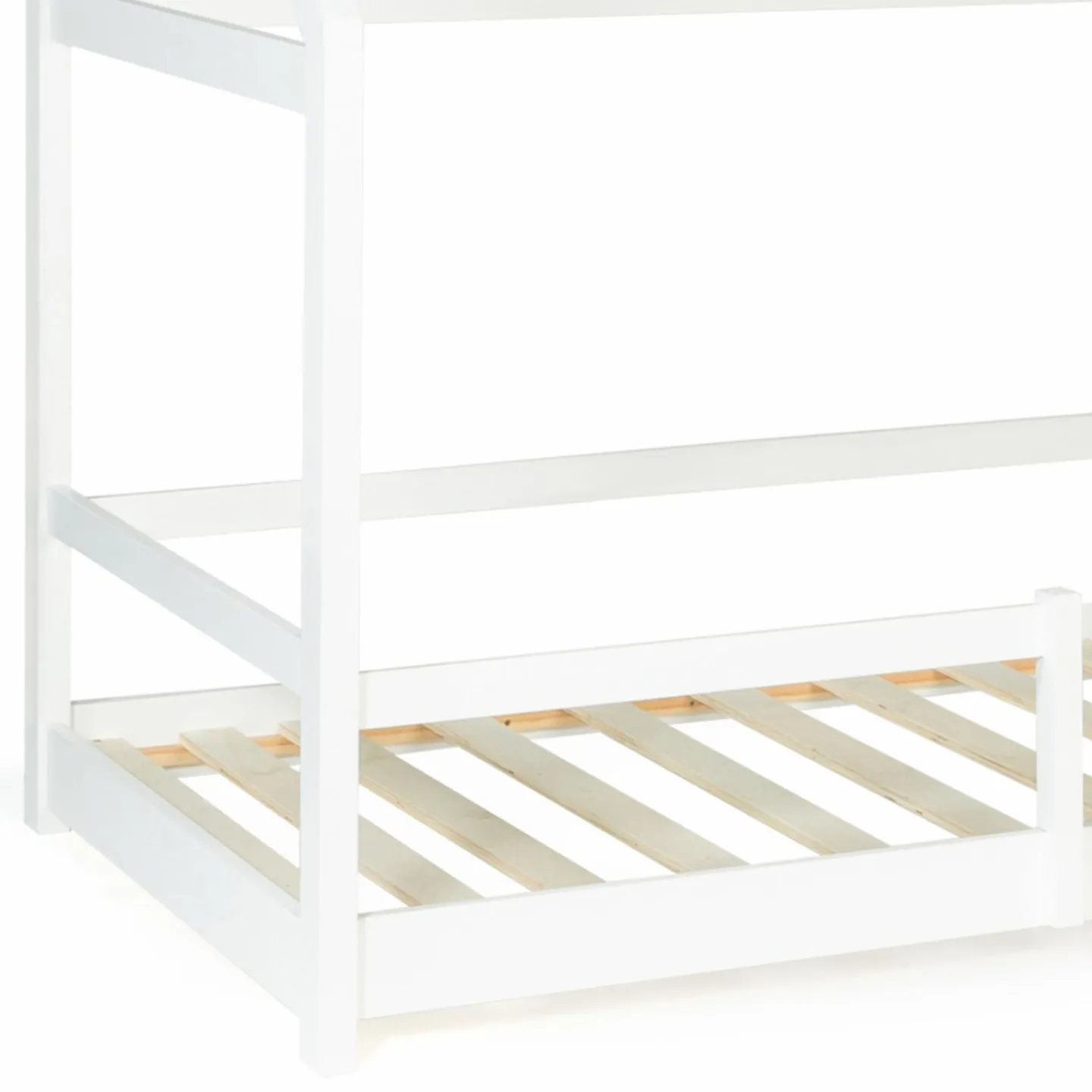 Lit cabane enfant blanc 90 x 190 cm style scandinave*IDMarket