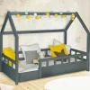 Lit cabane gris*IDMarket Best