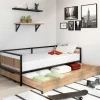 Lit enfant industriel avec tiroir gigogne 90x190*IDMarket Best