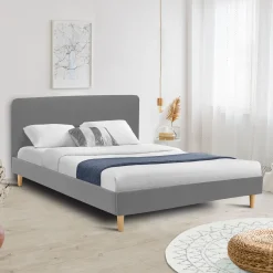 Lit nordique gris clair 2 places*IDMarket