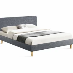Lit scandinave 140x190 cm gris*IDMarket Outlet