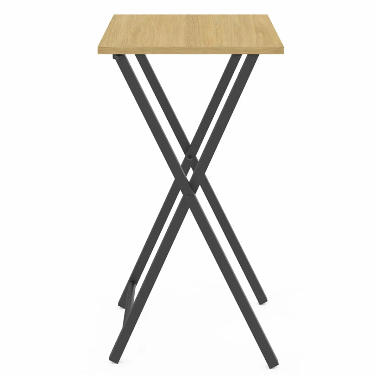 Lot de 2 tables d'appoint pliantes bois et métal*IDMarket Clearance
