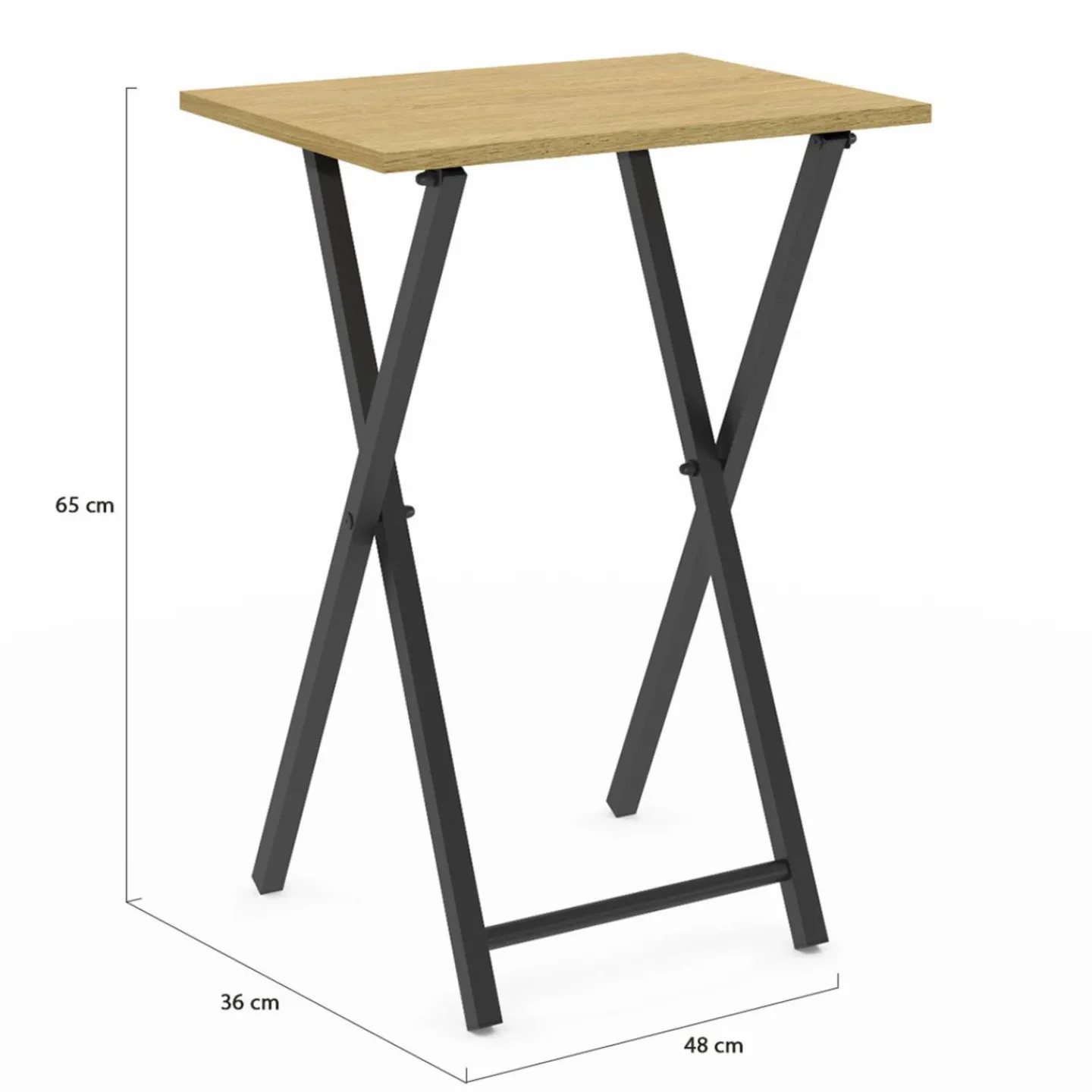 Lot de 2 tables d'appoint pliantes bois et métal*IDMarket Clearance