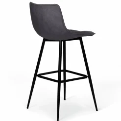 Lot de 2 tabourets de bar en velours gris foncé*IDMarket New