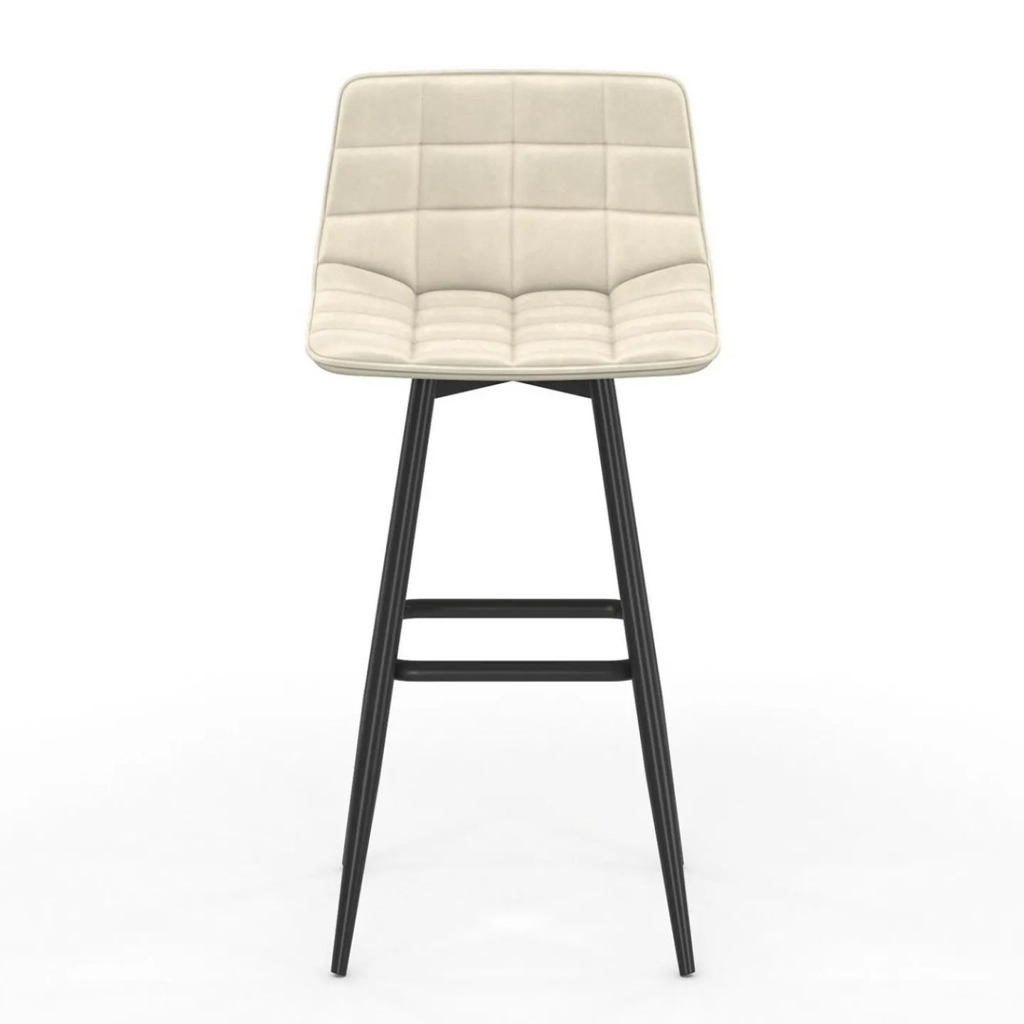 Lot de 4 tabourets de bar beige et confortable*IDMarket Online