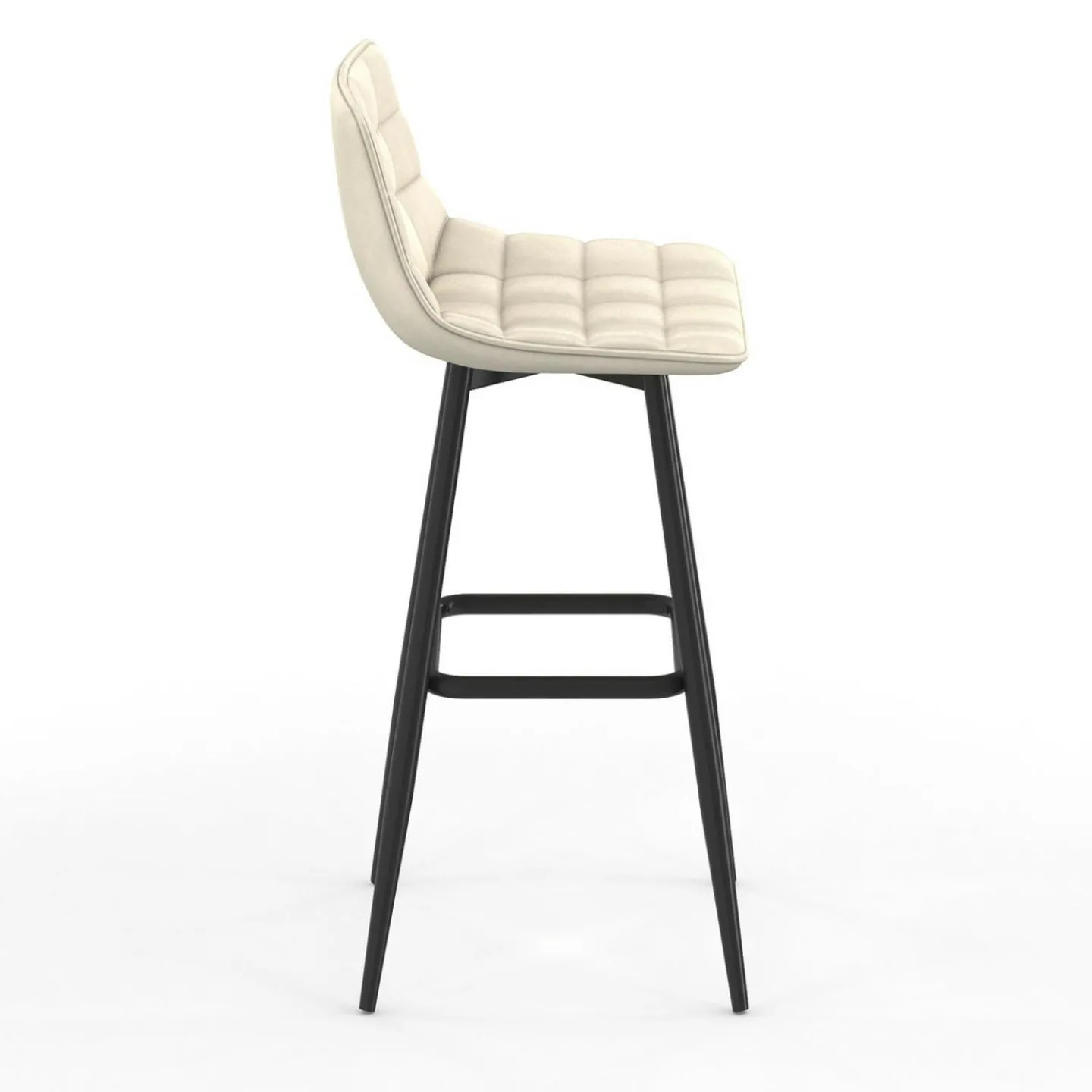 Lot de 4 tabourets de bar beige et confortable*IDMarket Online