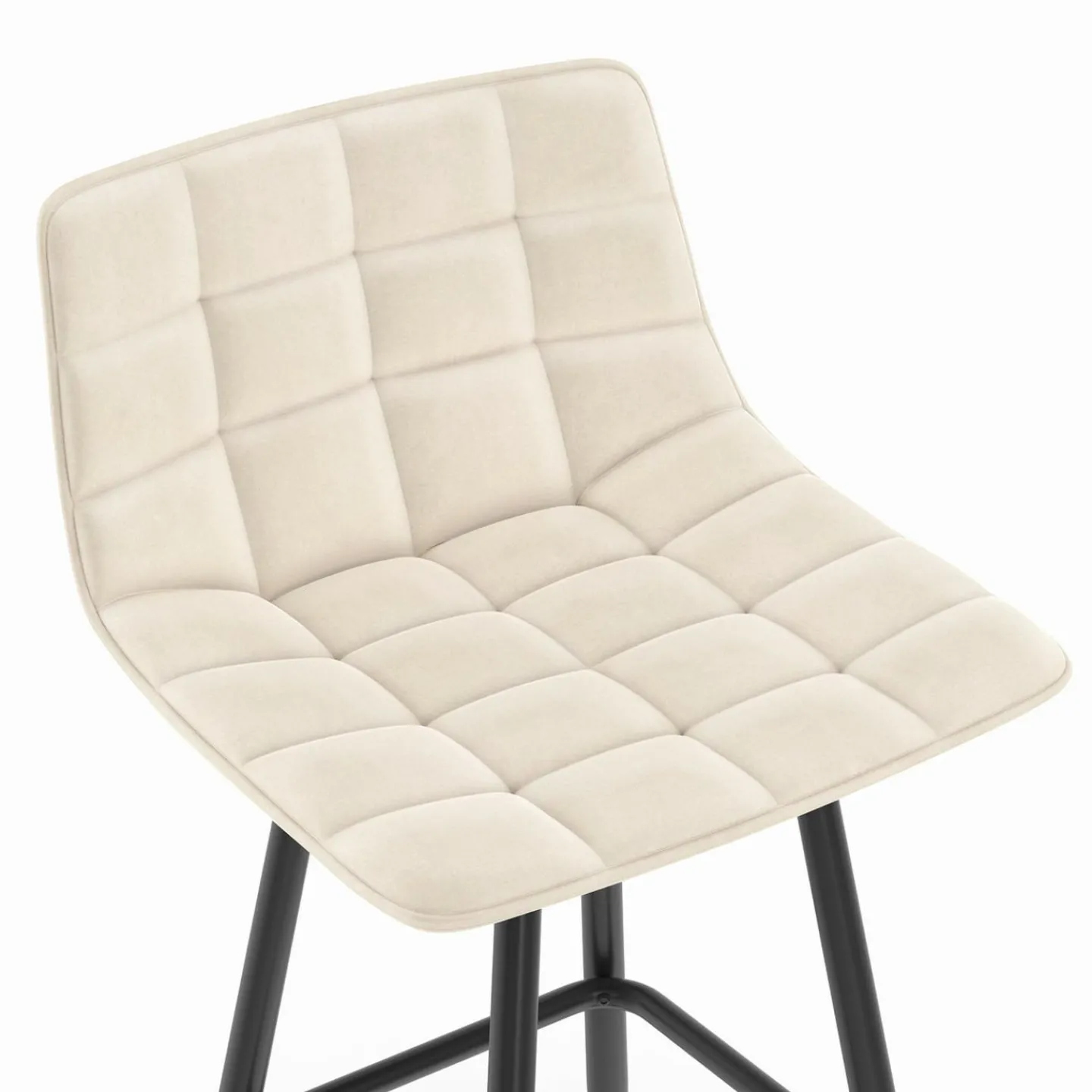 Lot de 4 tabourets de bar beige et confortable*IDMarket Online
