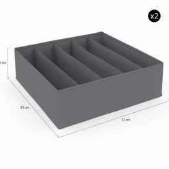 Lot de boites de rangement organisateur de dressing gris anthracite*IDMarket Hot