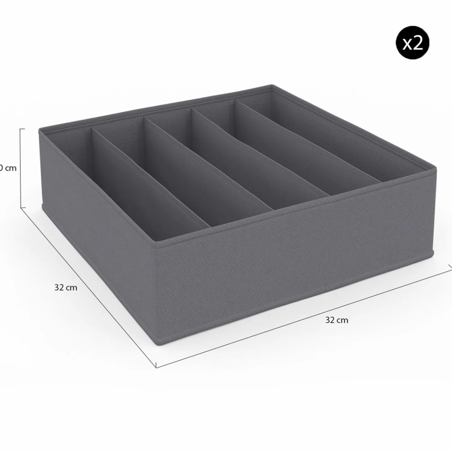 Lot de boites de rangement organisateur de dressing gris anthracite*IDMarket Hot
