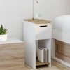 Lot de tables de chevet blanc et bois*IDMarket Discount