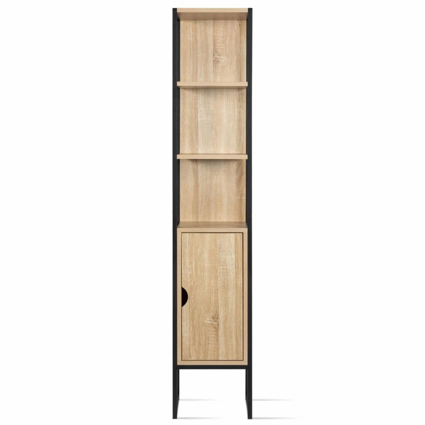 Meuble colonne salle de bain style industriel 1 porte*IDMarket Online