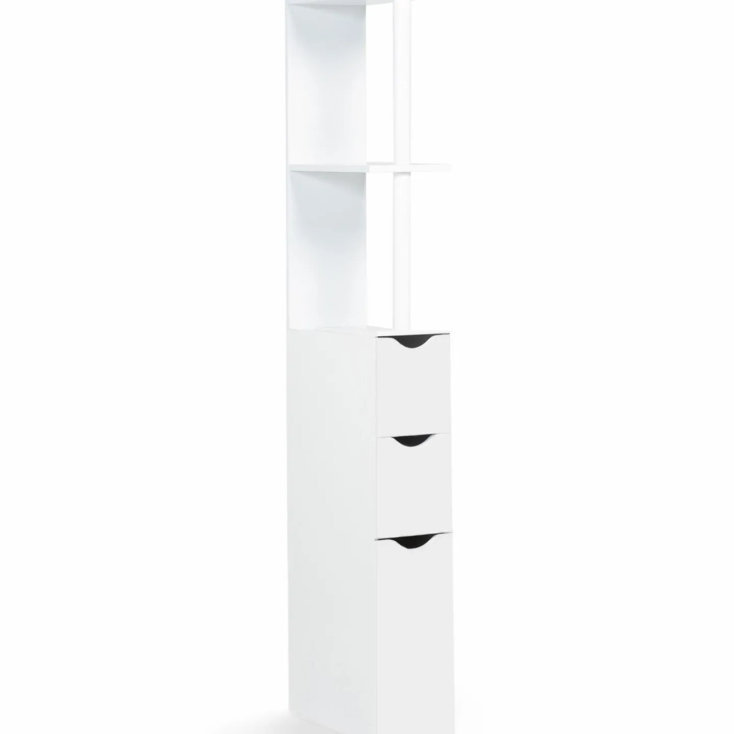 Meuble de toilettes étagère bois 3 portes blanc*IDMarket Online